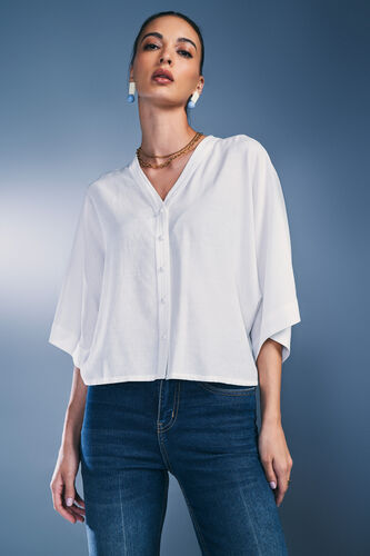 Over the Horizon Rayon Shirt, White, image 1
